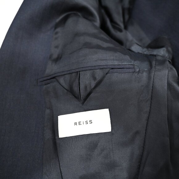 Reiss Mens Size 38 MURRELL 100% Wool Blue Navy Blazer - Picture 8 of 10